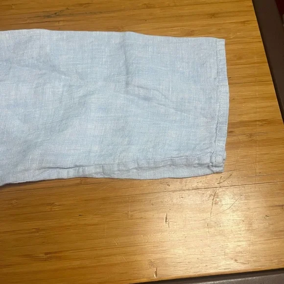 GUC Saks Fifth Avenue- OVERSIZED EMBROIDERED LINEN TOP IN LIGHT BLUE. Size L - Picture 7 of 7